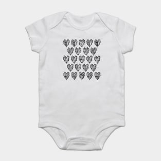 Hearts Heart Multiple on Black Baby Bodysuit